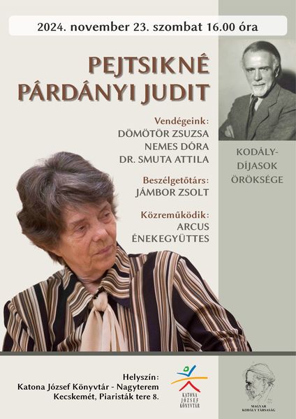 Pejtsikné Párdányi Judit: Kodály-díjasok öröksége