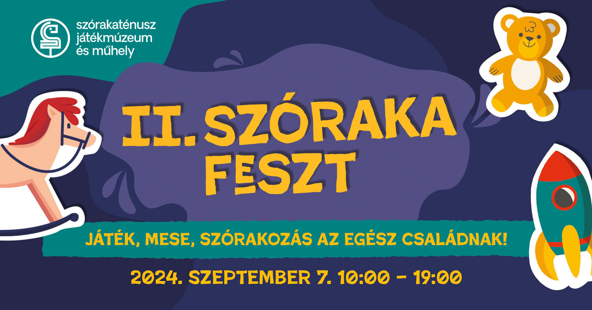 SZÓRAKA FESZT - JÁTÉK, MESE, SZÓRAKOZÁS AZ EGÉSZ CSALÁDNAK!🎠 🕐 Időpont: 2024. Szeptember 7. 10:00-19:00 👉 Helyszín: Szórakaténusz Játékmúzeum és Műhely Az immáron több mint 40 éves múlttal rendelkező kecskeméti Szórakaténusz Játékmúzeum és Műhely megújulásának jegyében újabb programokkal szólítja meg a családokat, gyerekeket. Hagyományteremtő céllal, idén második alkalommal rendezzük meg a SZÓRAKA FESZT-et, mely a játékról és a Szórakaténuszról szól, fesztivál és ünnep. A fesztivál alapgondolata a „homo ludens”, azaz a játszó ember - hisz játszani mindenki szeret. Felhőtlenül, örömmel, vidáman. Ez a SZÓRAKA FESZT célja. A fesztivál a család minden tagja számára élményt, hagyományos kulturális értékeket közvetítő programokat nyújt. Gyermekeknek szóló bábelőadások, interaktív játékok, Lego robotika, kézműves foglalkozások, gyerekkoncertek várják a fiatalokat. A SZÓRAKA FESZT ideje alatt a minőségi gasztronómiai élményről Az Első Magyar Lepényes Eredeti Lepény Kecskemétről étterem gondoskodik ízletes kézműves lepényekkel készülve, a Szaki Kürtös érkezik hozzánk ropogós kürtöskalácsaival, illetve a Bike Café várja majd kávéval, süteményekkel és frissítőkkel a fesztiválra látogatókat. RÉSZLETES PROGRAMOK Egész napos programok a fesztivál területén: ✨10.00-18.00 🤖 LEGO robotika Építs lenyűgözően egyszerű mozgó Lego robotokat és programozd be őket, hogy működésbe lépjenek. Oktatói segítséggel tudsz dolgozni. Ajánlott korosztály: 6-14 évesek Programgazda: Dr.Code Programozó Iskola Helyszín: A múzeum körterme ✨10.00-18.00 🚀Jövőbe lövő Ügyességi játék Egy messzi-messzi galaxis távoli bolygóján már csak az üvegkupola alatt van élet. Ennek fenntartásához kívülről jövő energiára van szükség! Szerencsére mindig akad egy-két jóakaró kalandor, aki segíti feltöltéseivel az élet megmaradását, még úgy is, hogy közben ádáz robotok próbálják ezt megakadályozni! Légy te is hős és lődd be az energia golyókat a megfelelő helyekre! Ha ügyesen célzol, akkor az élet fennmarad! Készítette: Tintaló Társulás Helyszín: A múzeum udvara ✨10.00-18.00 🌥️Felhővadászat Ügyességi játék Az ifjú felhővadász, aki most a pilóta, helyet foglal a repülőgépben és a felhőkapkodó szerkezettel három, a repülőgép előtti kötélen lecsúszó felhőt kell eltalálnia. Kíváncsi vagy, hogy is működik a játék? Játékmester: Lehőcz Zsuzsa, Takács Dániel Helyszín: A múzeum udvara ✨10.00-17.00 Interaktív játékok a kiállításban 🔍Nyomózó játék, keresőjáték, kvízjáték egész nap a múzeum kiállításaiban. Helyszín: A múzeum állandó és időszaki kiállítása ✨10.00-12.00 és 14.00-16.00 🎨Kézműves foglalkozások Vezeti: Belvaracz Ibolya, Burka Beáta, múzeumpedagógusok Helyszín: A múzeum udvara és műhelye Programok az udvari nagyszínpadon és a múzeum körtermében: ✨10.00-10.30 🤹‍♂️Langaléta garabonciások vásári tréfái A Langaléta Garabonciások sok éve járják már az országot-világot, s ejtik ámulatba a tisztelt „kurtalábú” publikumot. Vásári komédiáikat óriásbábokkal, mímesjátékkal, hangos muzsikálással, s ravasz szófacsarásokkal fűszerezve adják elő. Az együttest egy színes társaság alkotja; van köztük szófaragó , akrobatikus ügyességű láblóbász, fúró-faragó kézműves, akik a tánchoz és zenéhez egyaránt értenek. Játékmesterek: Gulyás László, Gulyás Gergely, Nagy Sándor, Orbán Dénes Helyszín: A múzeum előtti tér ✨10.30-11.15 🎭 Kelekótya Haramiák A Ziránó Bábszínház előadása Gerzson és Ödön, a két rettentő rabló nem riad vissza semmitől. Fortélyosabbnál fortélyosabb terveket kovácsolnak, készek mindent elkövetni, hogy olyan gazdagokká váljanak, akik csak a lábukat lóbálják. De sajnos hiába minden mesterkedés, hiába tervelik ki a tökéletes bűntettek egész sorát, mindig közbejön valami… A Ziránó Színház előadásában hagyományos kesztyűs-bábok segítségével elevenedik meg a humoros, szívmelengető történet, melyből még az is kiderülhet, hogy a rettenetes rablók nem is olyan rettenetesek… Író- rendező: Veres András - Blattner díjas Tervező: Rumi Zsófia Zeneszerző: Dés András Játszók: Pfeifer Zsófia és Varga Péter Róbert Helyszín: Nagyszínpad a múzeum udvarán ✨11.30-12.15 🎻Vándormuzsikus, avagy a régi világ hangszereinek meséi Aki dudás akar lenni, pokolra kell annak menni- mondja a régi ének. Ha odáig nem is merészkedünk ebben a félórában, a régi világ hangszereiről megtudunk egyet, s mást. Táncra pördülünk a híres kecskebőr duda sípolására. Megismerkedünk a bűvös-bájos hangszerrel a dorombbal, amelyet vándorló cigány kovácsmesterek mártogattak tűzbe-vízbe a hajdani Európában. A körtemuzsika meg segítségünkre válik, hogy megmutassa országnak-világnak, ki a jó gyerek a mai „kincskeresők” közül. Énekmondáshoz, tánchoz megpendül majd a koboz, a lantfélék tágas családjából. A dibdáb útról megtérő kicsiny vándorokat az „égi angyalok trombitájának” kisöccse, a pásztorfurulya hangja köszönti. Kicsiknek-nagyoknak síppal-dobbal ajánlom ezt a Mesemákos-Fürgetáncos mókát. Játékmester: Gulyás László Helyszín: Nagyszínpad a múzeum udvarán ✨15.30-16.15 🤡Vitéz László és az elásott kincs Kemény Henrik tradícióját követő klasszikus vásári bábjáték "Szervusztok Pajtikák! Elárulok nektek egy titkot: én összevesztem a nagymamucikámmal. Ti már vesztetek össze a nagymamucikátokkal? Képzeljétek, azt mondta nekem: Ide figyelj, te László, te már elég nagy vagy, te már elég vén kamasz vagy, ne lógjál folyton a nyakamon, hanem eriggy el vándorolni! Hát én el is indultam mángorolni, és most itt vagyok." Vitéz László, a vásári játékok hamisítatlan hőse most az elásott kincset keresi. Közben megküzd a pokolbéli ördögökkel, de még magával a Halállal is, hogy többé ne kelljen félniük az embereknek. Virtuóz szójátékaival és sokat próbált palacsintasütőjével szórakoztatja kicsiket és nagyokat míg világ a világ... Játékmester: Lehőcz Zsuzsa és Takács Dániel Helyszín: Nagyszínpad a múzeum udvarán ✨18:00-19.00 👑 Kolompos együttes: Vitéz Levente Mesekoncert Zenével és szerepjátékkal fűszerezett mesejáték, ahol a gyerekek is részesei a történetnek. Hogyan nevetteti meg, s kapja feleségül Vitéz Levente a Király szomorú leányát, később hogyan találja meg a Háromfejű Sárkány által elrabolt Királykisasszonyt, miközben vándorol vidékekről vidékekre, és érdekesebbnél érdekesebb muzsikákkal és táncokkal ismerkedik meg. Helyszín: Nagyszínpad a múzeum udvarán MINDEN PROGRAM INGYENES! 🥨 Gasztronómia ✨10.00-18.00 Bike Café, Szaki Kürtös, Az Első Magyar Lepényes A programváltoztatás jogát fenntartjuk. 🤳 Információk: Telefon: 76/481-469 E-mail: muzeumesmuhely@szorakatenusz.hu 👉Helyszín: Szórakaténusz Játékmúzeum és Műhely, 6000 Kecskemét, Gáspár András krt. 11. 📸 A rendezvényen jelen lehet a sajtó, kép és hangfelvételek készülhetnek, melyeket a különböző online és offline felületeinken felhasználhatunk. 2024. szeptember 7. 10:00-19:00