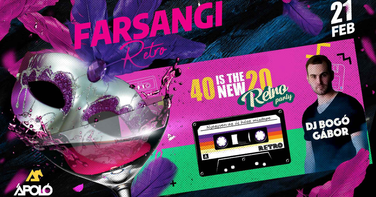 Farsangi Retro Party - Kecskemét / Ápoló Klub 2025. február 21., péntek 22:00 - 2025. február 22., szombat 04:00 Ápoló Klub 6000 Kecskemét, Olimpia utca 14 Mutasd a térképen Farsangi Retro Party - Kecskemét